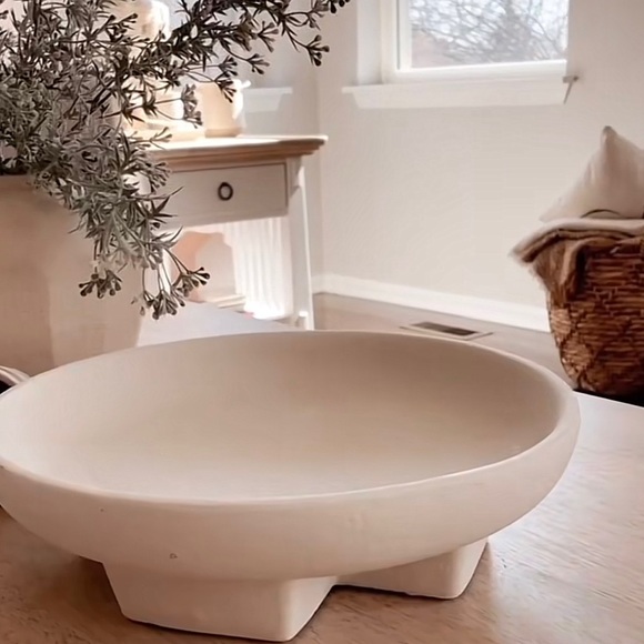 Huntington Home Dining Terracotta Cross Base Bowl Off White Poshmark